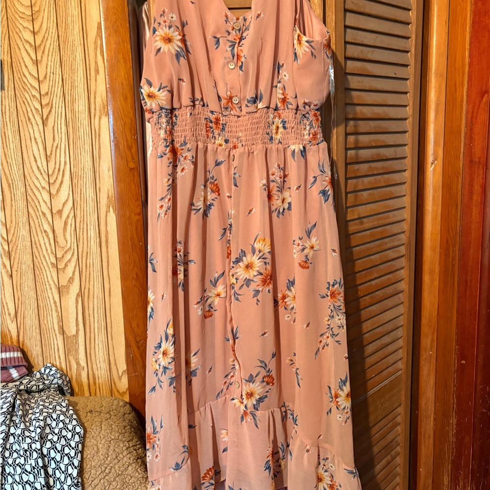 Liberty Love Floral Coral Maxi Dress